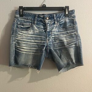 American Eagle Midi Super Super Stretch Jean Shorts